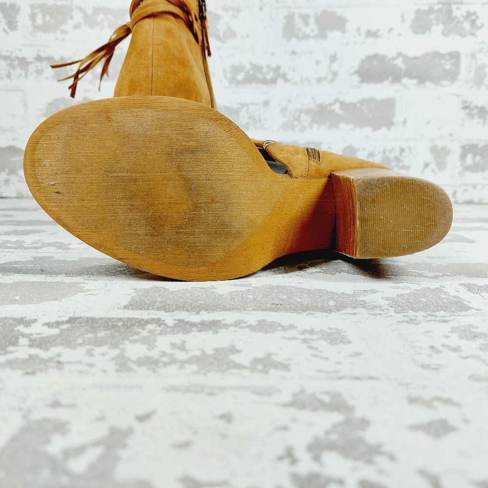 Crown Vintage Danica Faux Suede Slip On Summer Block Heel Sandals V530 - Picture 8 of 12